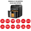 Robogil AF19D Airfryer 6,5Lt XXL Halojen Lamba Cam Kapak Dijital Kontrol 12 Program Sıcak Hava Fritözü