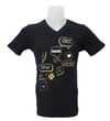 TSHIRT V YAKA PENYE ÖN YAZI BASKILI 