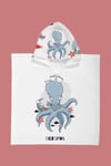 Evdek Sailor Octopus Çocuk Panço Plaj Havlusu