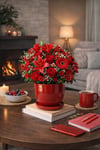 Evdek Tabaklı Kırmızı U Çömlek Saksı 24x24 Cm - 7033034