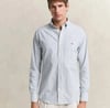 GANT Erkek Mavi Regular Fit Çizgili Logolu Gömlek