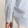 GANT Erkek Mavi Regular Fit Çizgili Logolu Gömlek