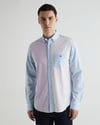 GANT Erkek Mavi Regular Fit Klasik Yaka Renk Bloklu Gömlek
