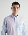 GANT Erkek Mavi Regular Fit Klasik Yaka Renk Bloklu Gömlek