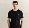 GANT Erkek Siyah Bisiklet Yaka Regular Fit Logolu T-Shirt