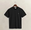 GANT Erkek Siyah Bisiklet Yaka Regular Fit Logolu T-Shirt