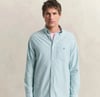 GANT Erkek Yeşil Regular Fit Çizgili Logolu Gömlek