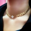 Baget Taşlı Zincir Detay Choker ByFuly Kolye 