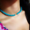 Choker Model Küp Detay Damalı Fimo Kolye 