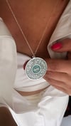 Yeşil Mineli Nazar Dualı İsimli Gümüş Kolye