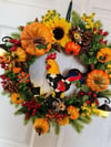 big rooster wreath 55 cm