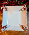 candy cane ayaklı servis tabağı 24*24 cm