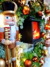 Clara&Nutcracker kapı ç 65 cm şömine led ve peri ışıklelengiıdır,
