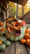 flower pumpkin degrade green 27 cm