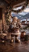 Santa dekor 32 cm chokolate