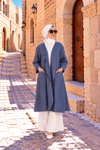 Henna Keten Kimono İndigo Mavi