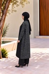 Kadın Bisiklet Yaka Patchwork Tunik Antrasit Siyah