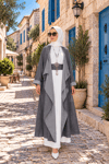 Kök Boya Yıkama Kimono Antrasit