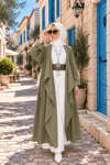 Kök Boya Yıkama Kimono Yeşil