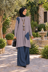 Penye Patchwork Tunik Gri