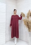 rahat basıc uzun tunik bordo