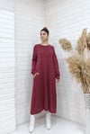 rahat basıc uzun tunik bordo