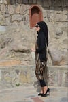 Renkli Salaş Tunik - Siyah