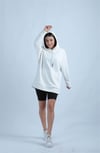 3 İplik Kumaş Oversize Sweat - Beyaz