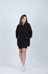 3 İplik Kumaş Oversize Sweat - Koyu Lacivert