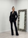 Atlas Kumaş Blazer Ceket - SİYAH