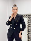 Atlas Kumaş Blazer Ceket - SİYAH