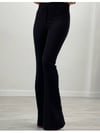 Atlas Kumaş İspanyol Paça Pantalon - SİYAH
