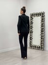 Atlas Kumaş İspanyol Paça Pantalon - SİYAH
