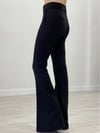 Atlas Kumaş İspanyol Paça Pantalon - SİYAH