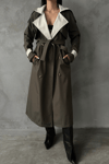 Bondit Kumaş Maxi Boy Trençkot - HAKİ YEŞİLİ
