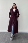 Cep Detaylı Kaşe Kaban - BORDO