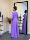 Crep Kumaş Fakir Kol Elbise - Lila