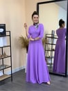 Crep Kumaş Fakir Kol Elbise - Lila