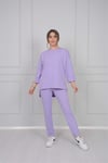 Crep Kumaş İkili Takım - Lila