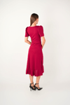 Crep Kumaş Midi Elbise  - BORDO