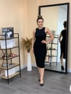 Crep Kumaş Sıfır Kol Elbise - Siyah