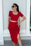 Scuba Fabric Double Suit - Red