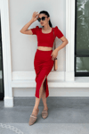 Scuba Fabric Double Suit - Red