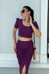 Scuba Fabric Double Suit - Eggplant Color