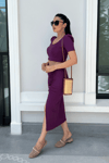 Scuba Fabric Double Suit - Eggplant Color