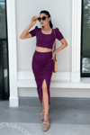 Scuba Fabric Double Suit - Eggplant Color