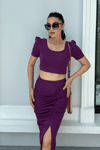 Scuba Fabric Double Suit - Eggplant Color