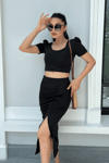 Scuba Fabric Double Suit - Black