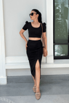 Scuba Fabric Double Suit - Black