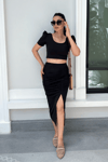 Scuba Fabric Double Suit - Black